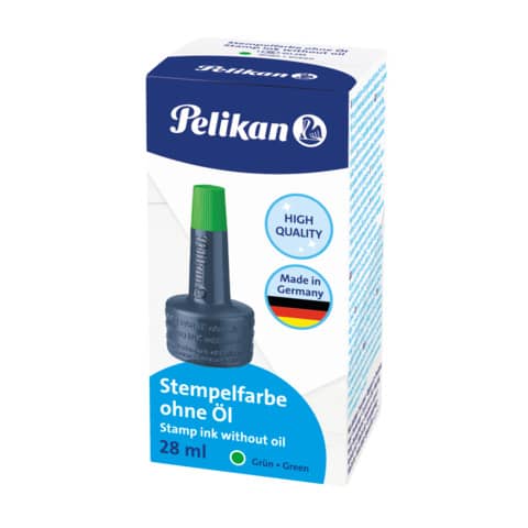 Inchiostro per timbri senza olio Pelikan flacone 28 ml verde 351239